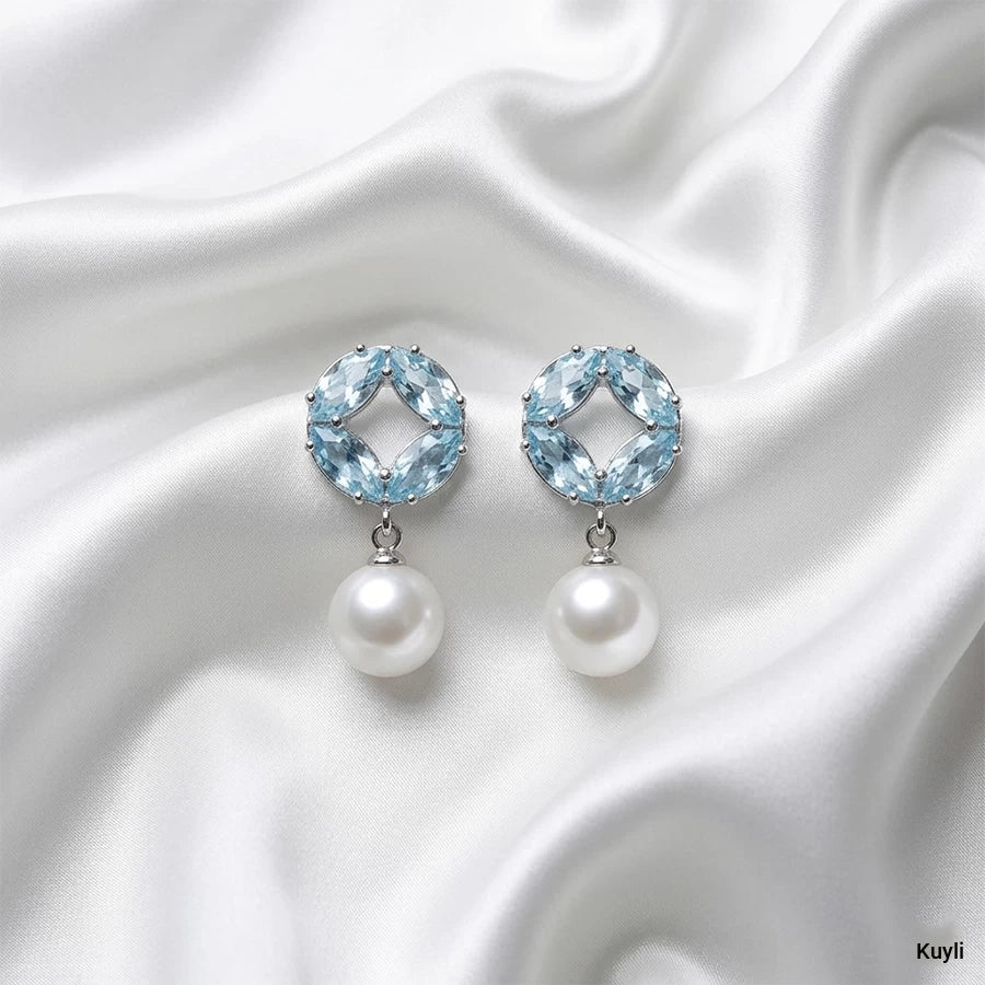Crystal Pearl Drop Stud