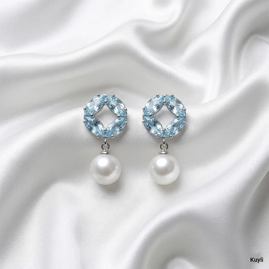 Crystal Pearl Drop Stud