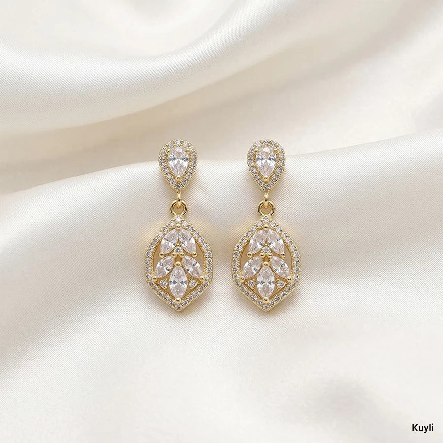 Teardrop Crystal Halo Drop