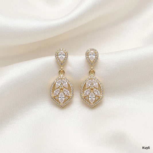 Teardrop Crystal Halo Drop
