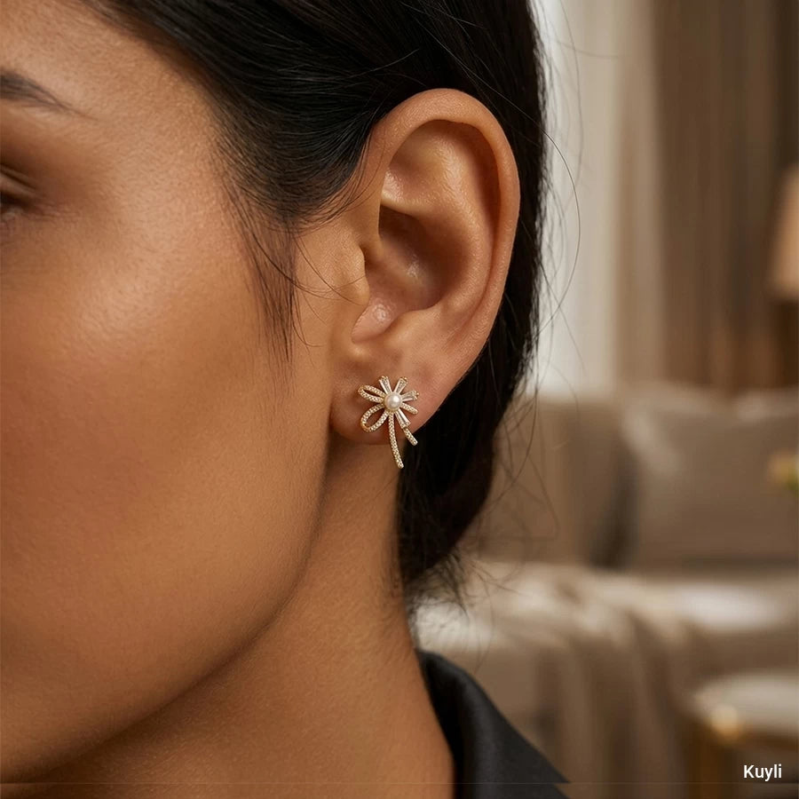 Pearl Bow Statement Earring