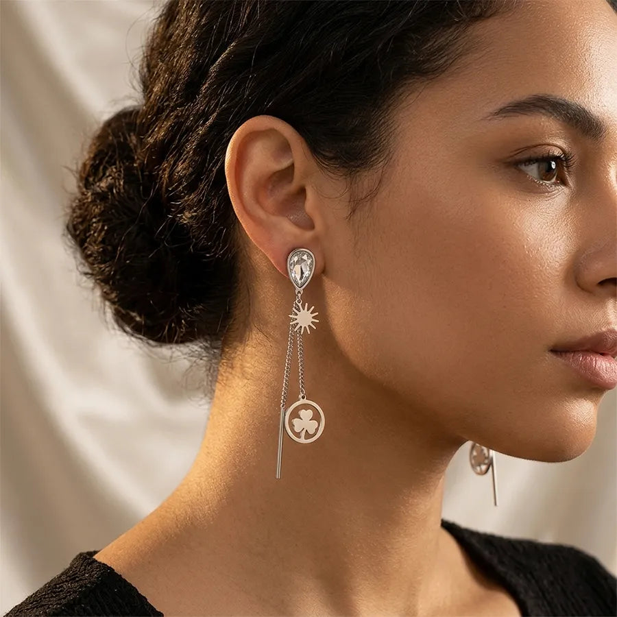 Clover Chain Drop Earring