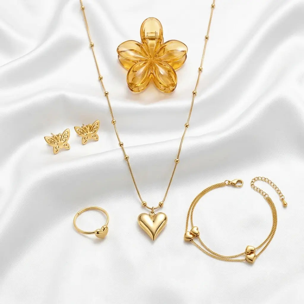 The Golden Heart Jewelry Set