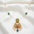 Elegant Gold-Plated Lakshmi Pendant Invisible Chain