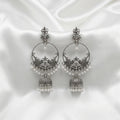 Vrinda Antique Oxidized Jhumka Hoop