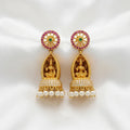 Kerala Style Antique Gold-Finish Lakshmi Jhumka