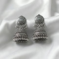 Traditional Oxidized Silver Dome Jhumka
