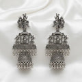 Radha Krishna Antique Silver Jhumka