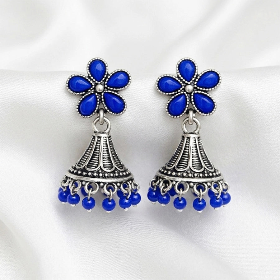 Floral Oxidized Jhumka
