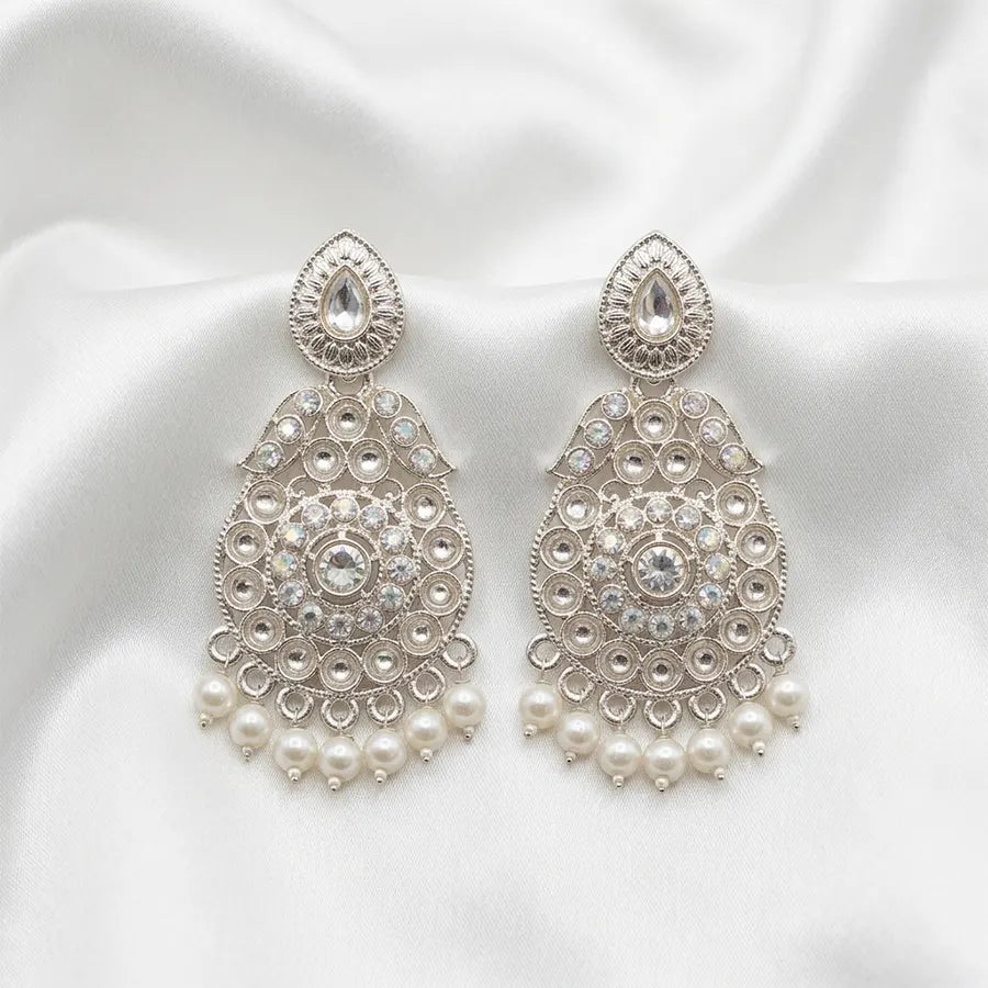 Royal Teardrop Pearl Tassel Chandbali
