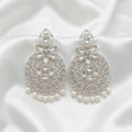 Floral Crystal Filigree Pearl Drop Statement Earring