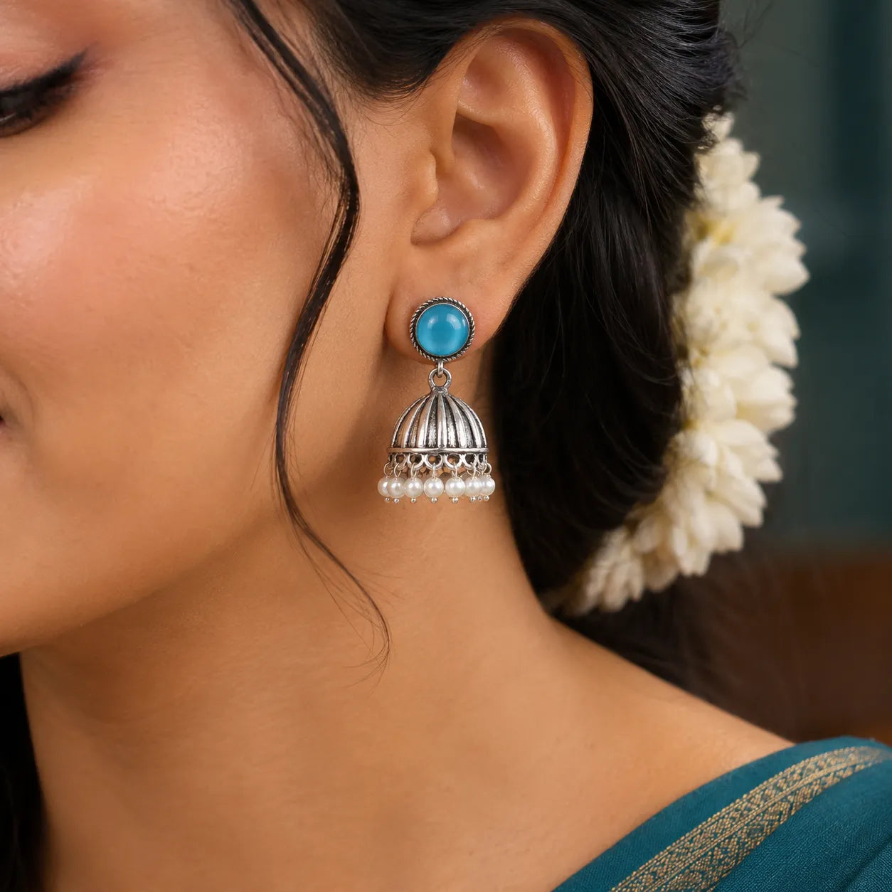 Aetheria Sky Cat-Eye Jhumka