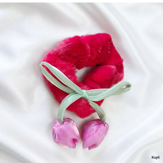 Tulip Charm Scrunchie