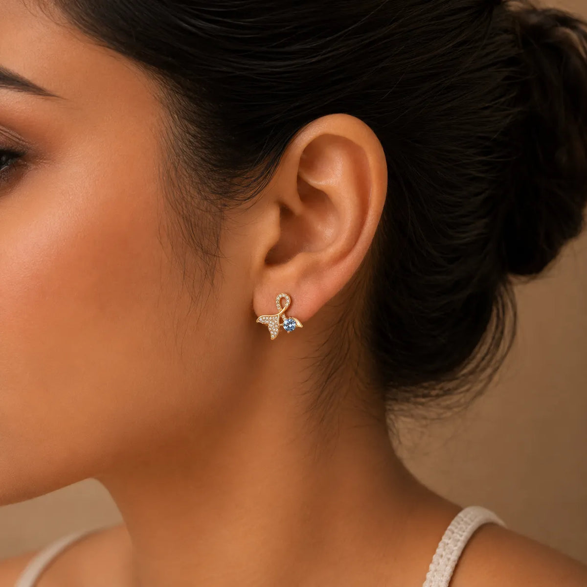 Crystal Ribbon Stud