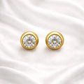Bezel Round crystal stud