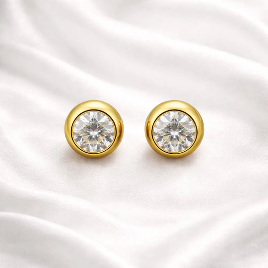 Bezel Round crystal stud