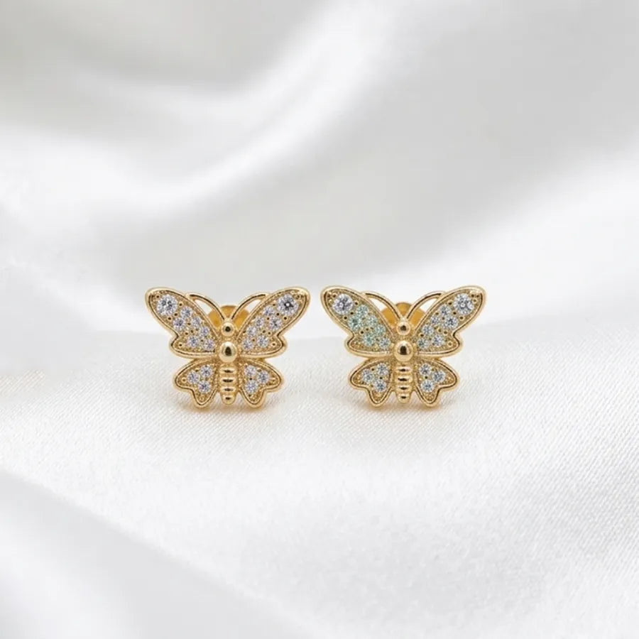 Crystal Pave Butterfly Stud