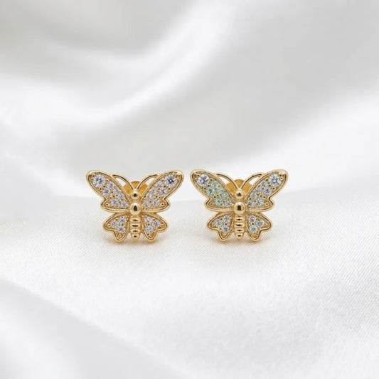 Crystal Pave Butterfly Stud