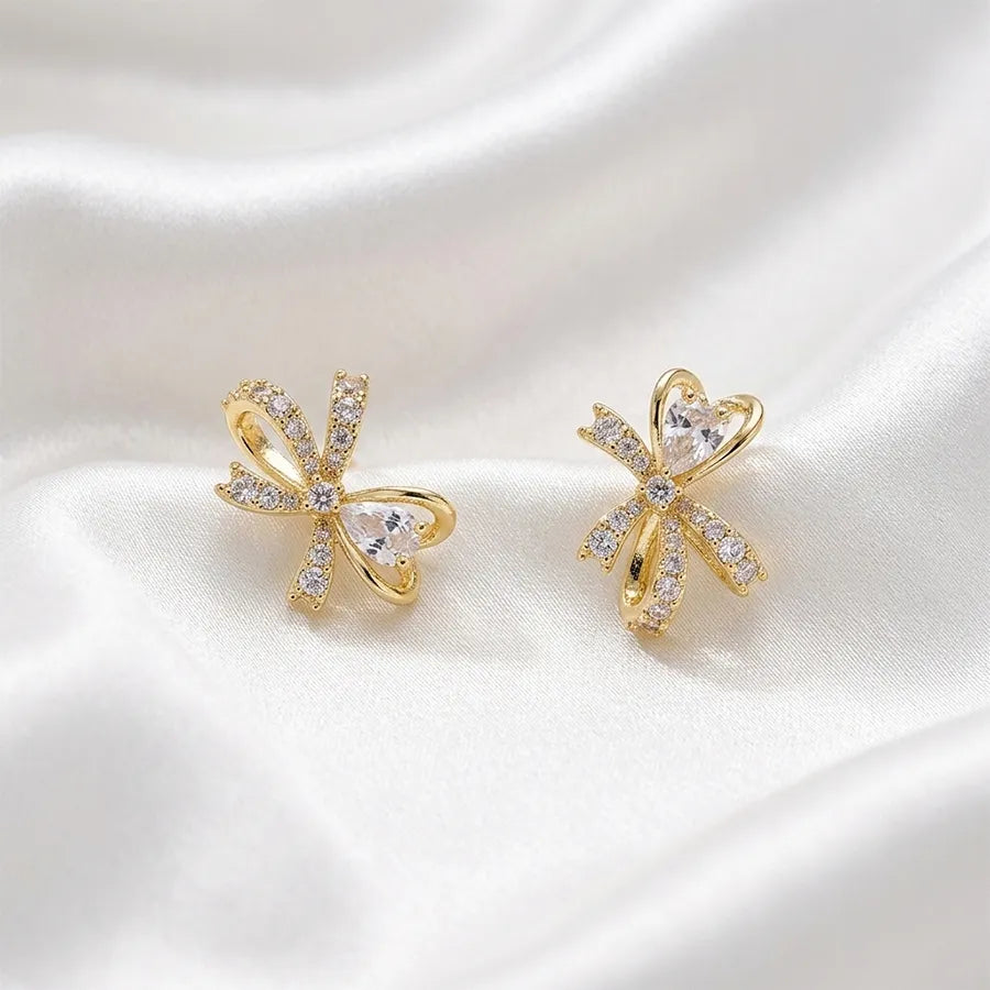 Crystal Butterfly Bow Stud