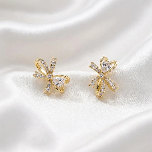 Crystal Butterfly Bow Stud