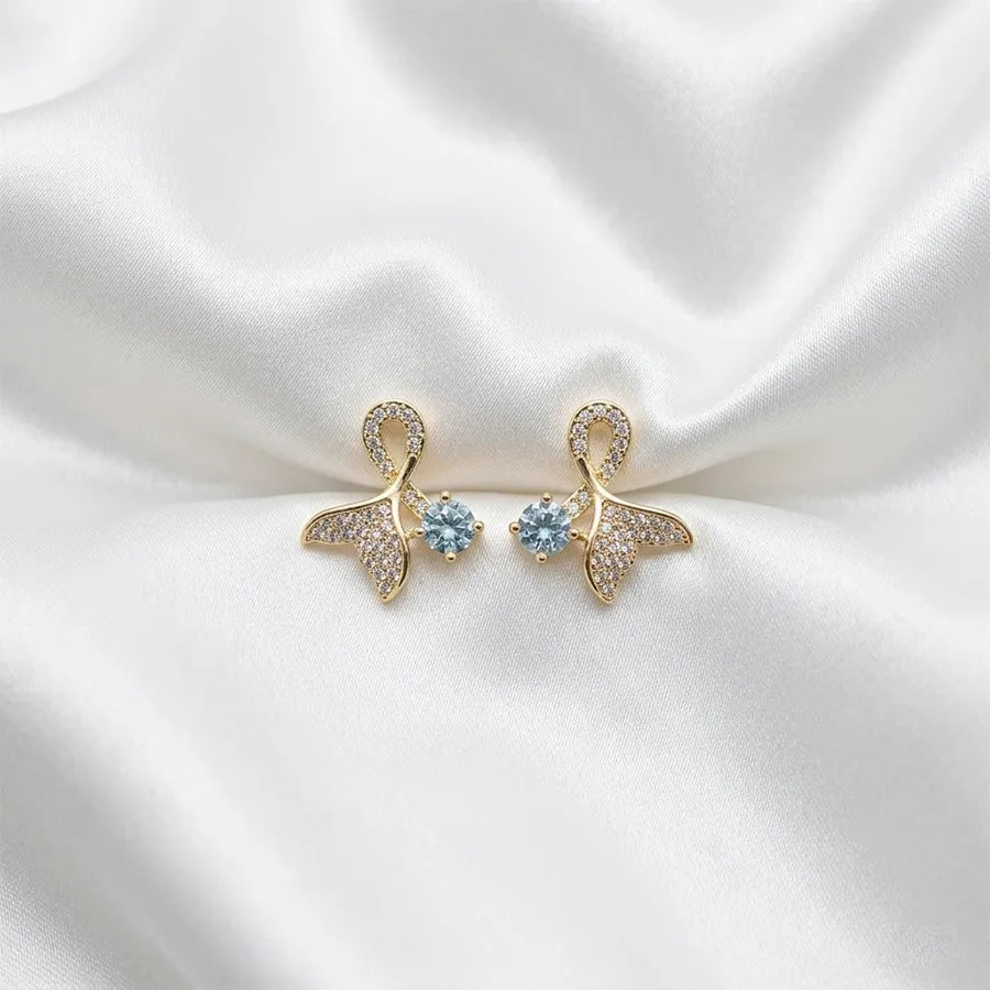 Crystal Ribbon Stud