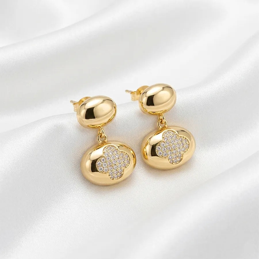 Luxury Pave Gold Drop Stud