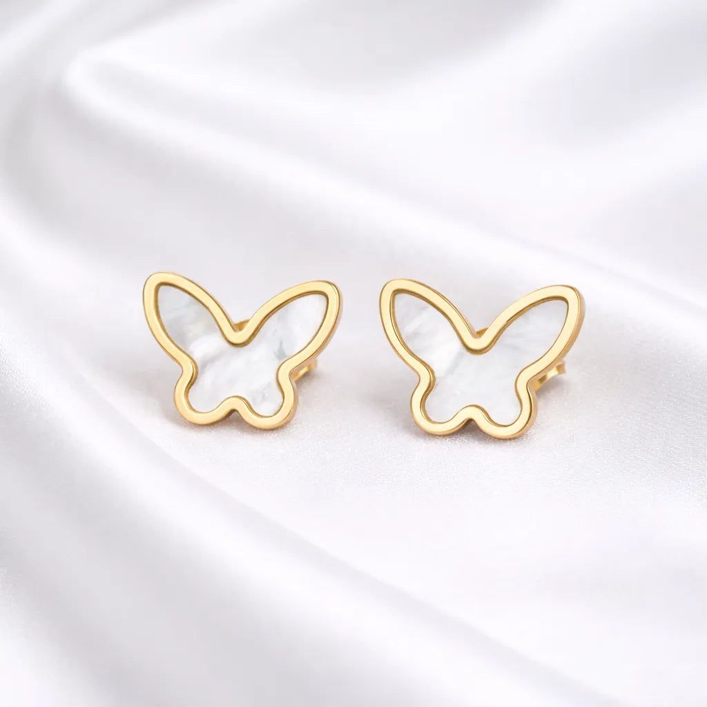 Mother-of-Pearl Butterfly Stud