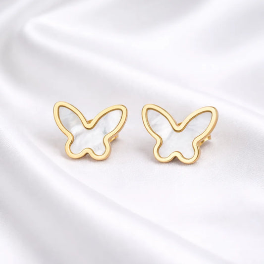 Mother-of-Pearl Butterfly Stud