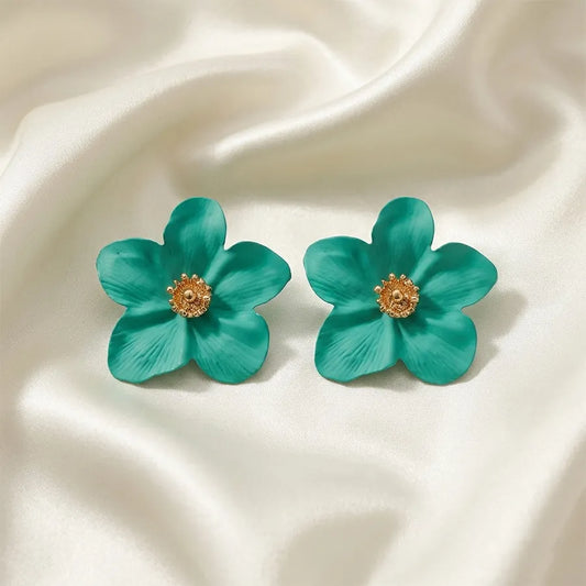 Matte Floral Statement Stud