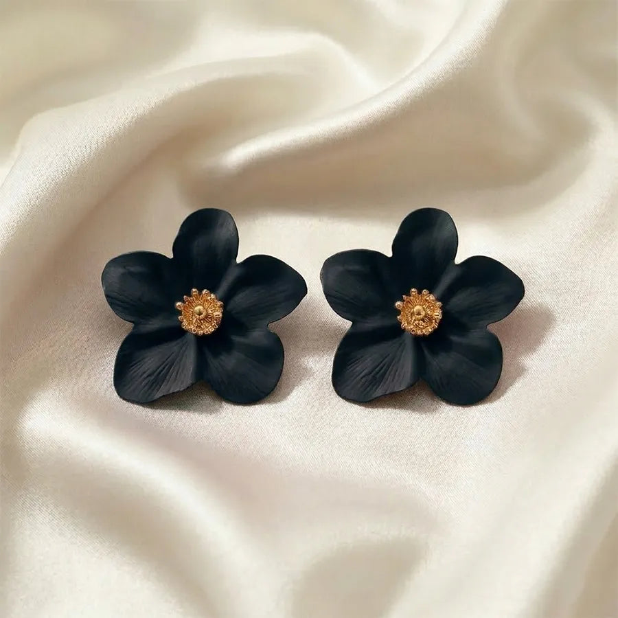 Matte Floral Statement Stud