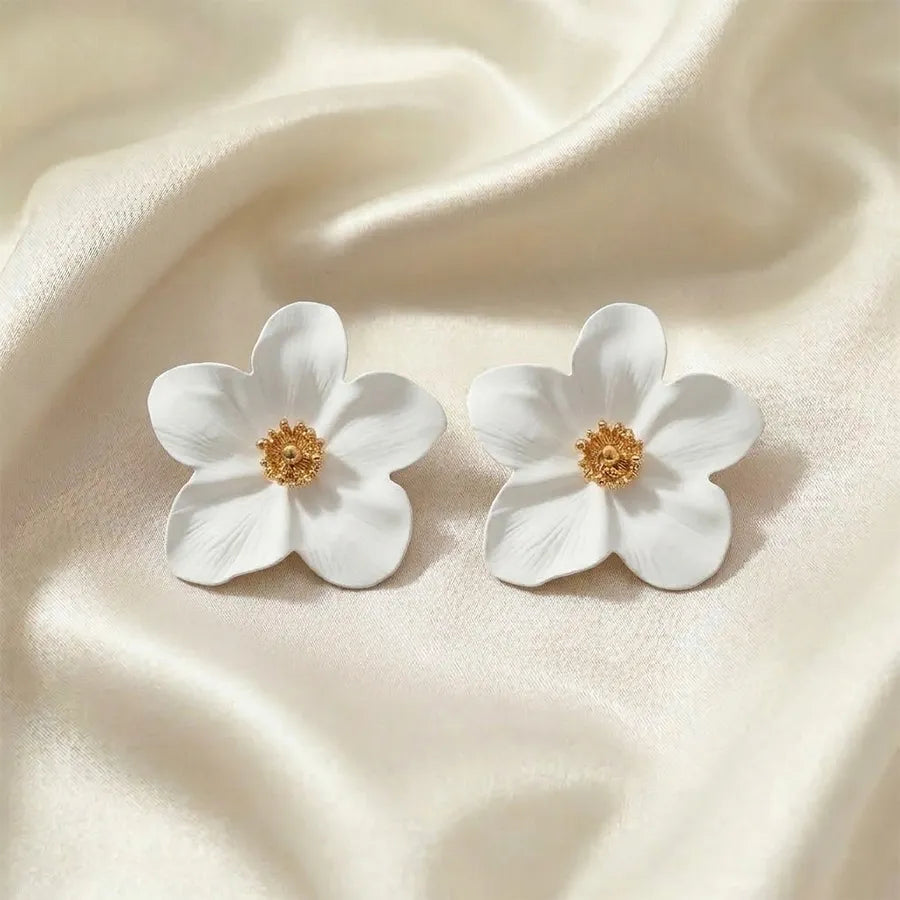 Matte Floral Statement Stud