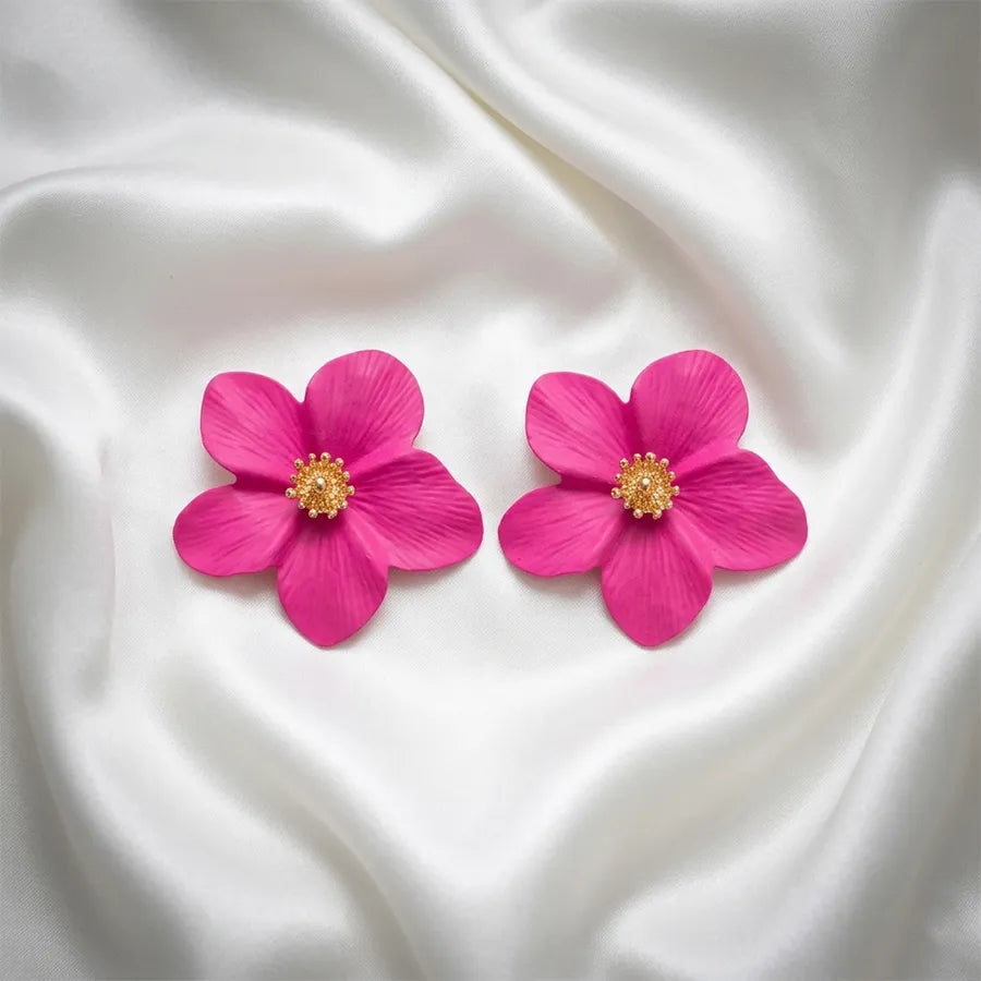 Matte Floral Statement Stud