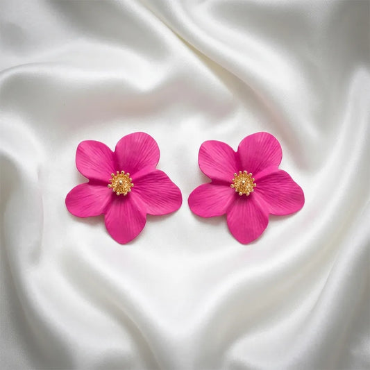 Matte Floral Statement Stud