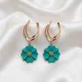 Dual-Arc Gold & Enamel Drop Statement Stud