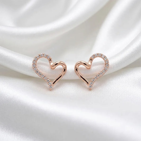 Sparkling Open Heart Stud