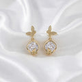 Butterfly Halo Crystal Drop Stud