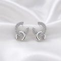 Interlocking Pave Hoop Stud