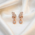 Rose Gold Swan Drop Earrings