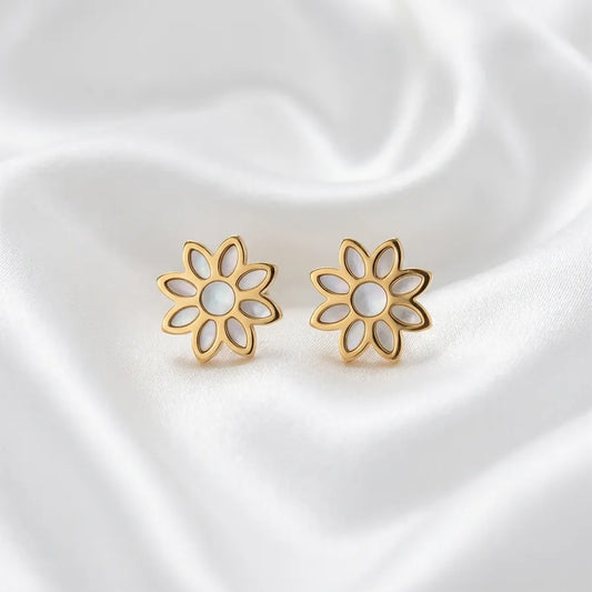 Floral Inlay Stud