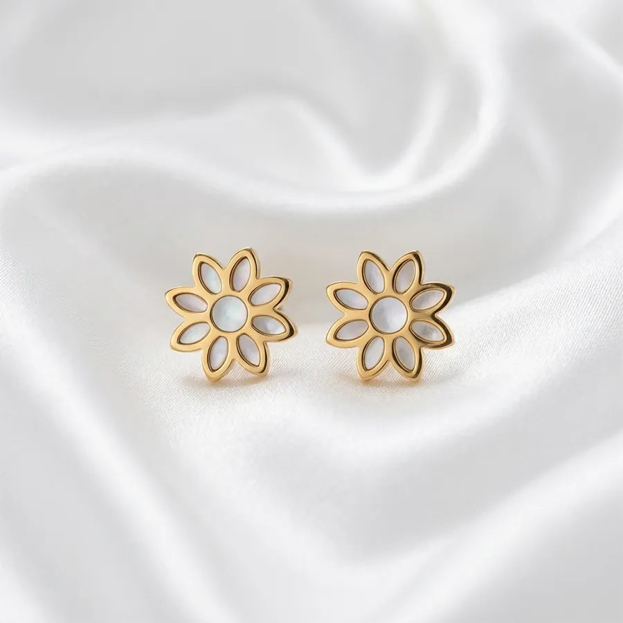 Floral Inlay Stud