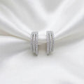 Triple Row Crystal Hoop Earrings
