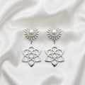 Pearl Sun & Geometric Star Earring