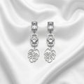 Leaf Charm Crystal Drop Earring