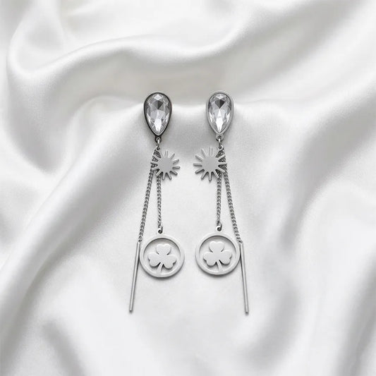 Clover Chain Drop Earring