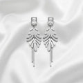 Leaf Tassel Crystal Earring