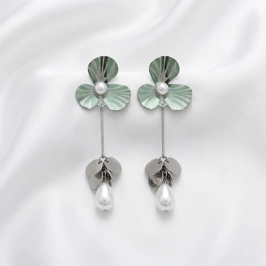 Floral Pearl Drop Earring