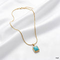 Turquoise Blue Rectangular Pendant