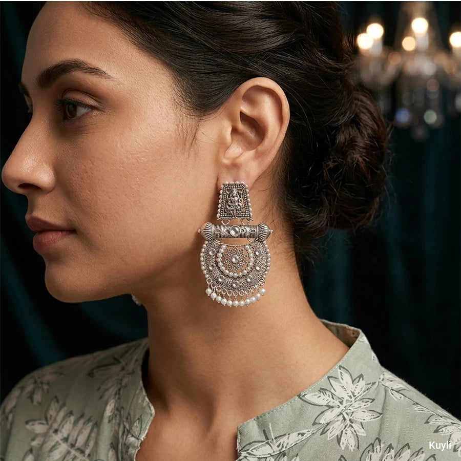 Lakshmi Oxidised Statement Earrings