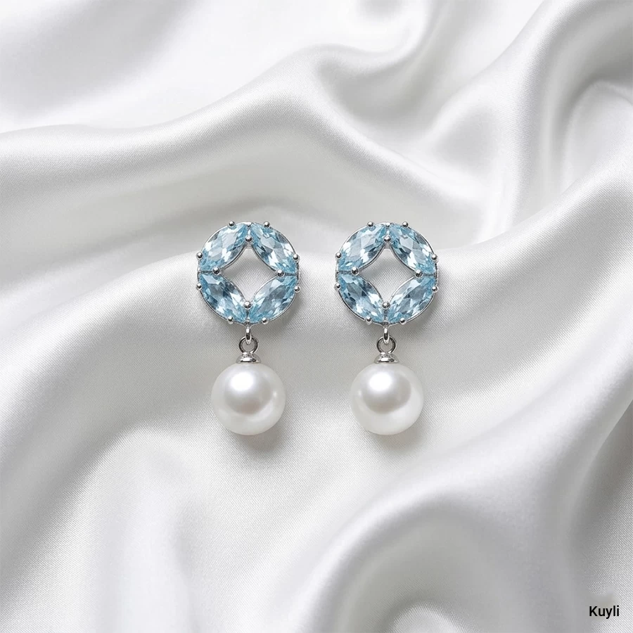 Crystal Pearl Drop Stud