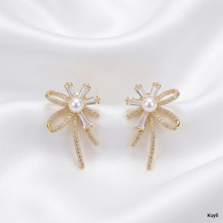 Pearl Bow Statement Earring